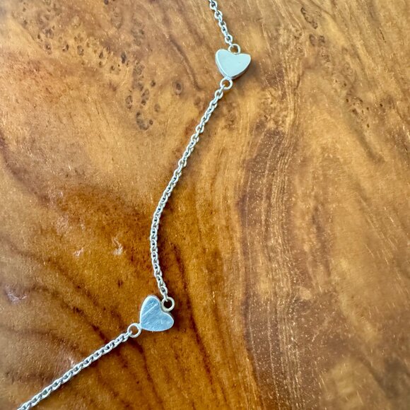 TIFFANY & CO. Multi-Heart Link Lariat Necklace - Sterling Silver - Authentic - Picture 6 of 8